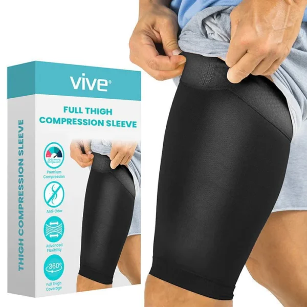 Thigh Compression Sleeve Black - Image 2