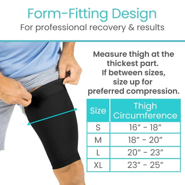 Thigh Compression Sleeve Black - Image 3